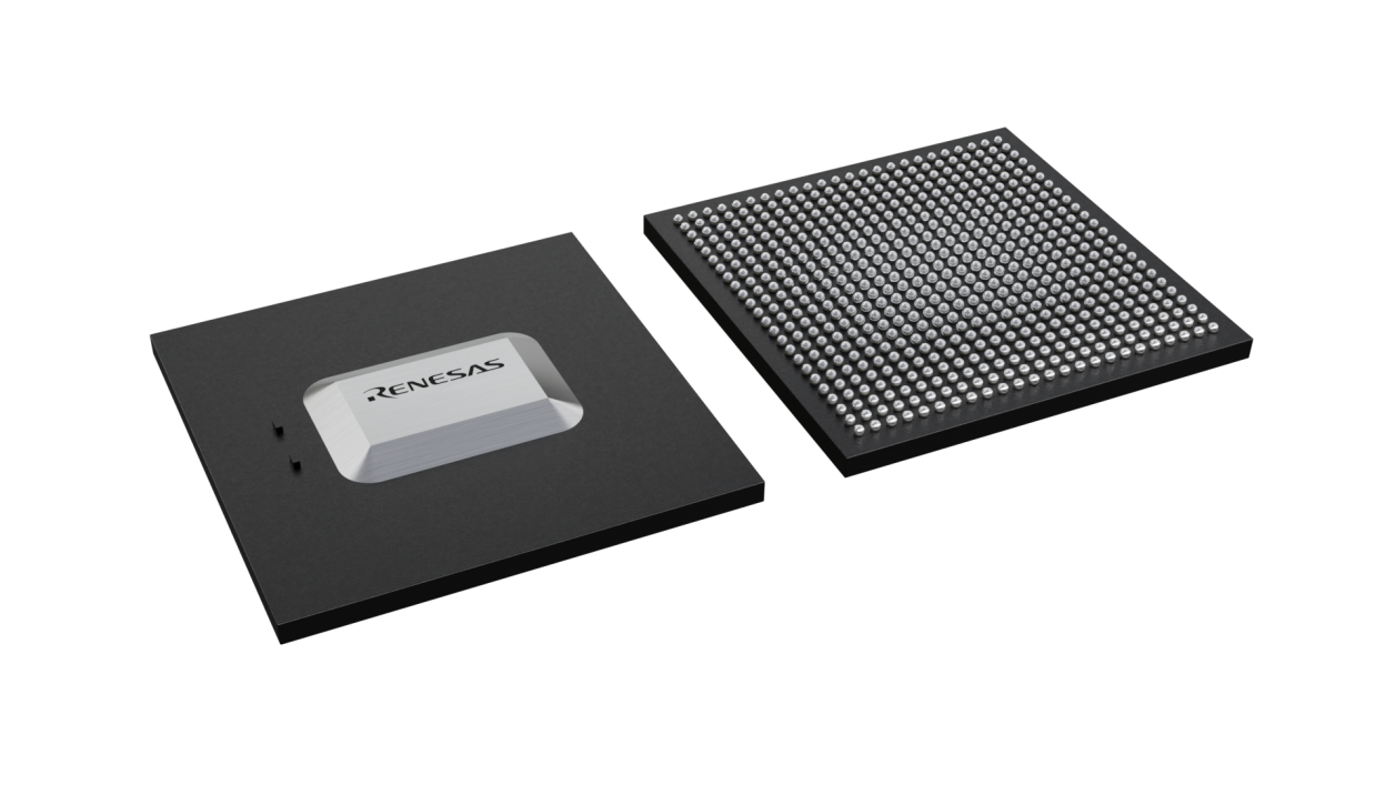 3D illustration featuring top and bottom views of FBGA IC chip package with 576 lead count