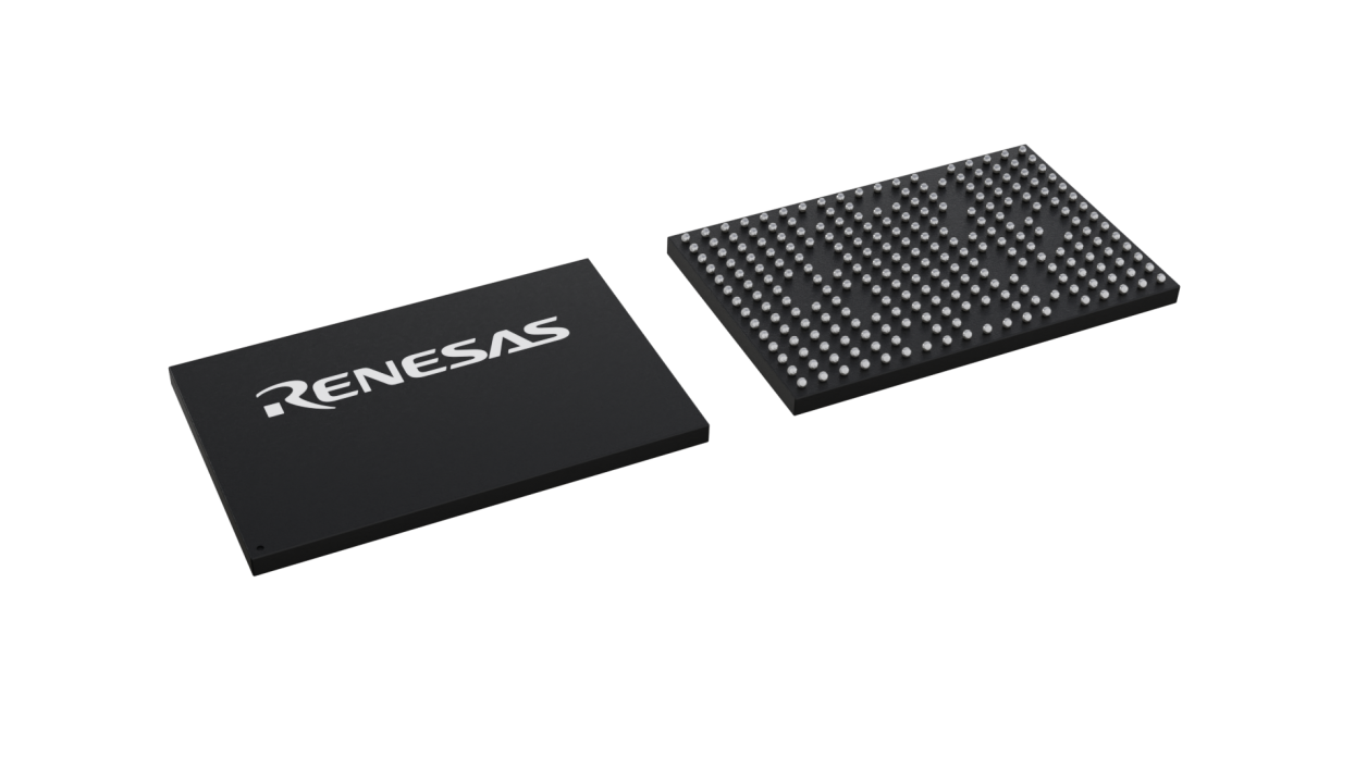 3D illustration featuring top and bottom views of FCCSP IC chip package with 240 lead count.