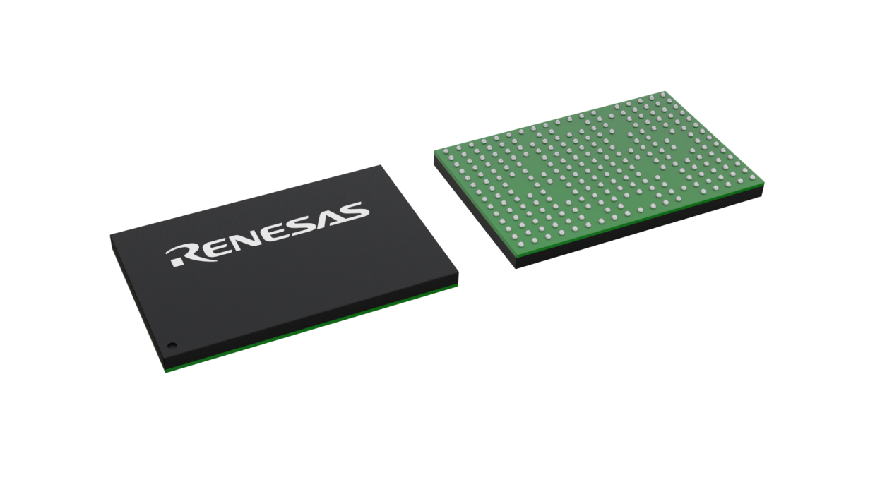 3D illustration featuring top and bottom views of FCCSP IC chip package with 240 lead count.