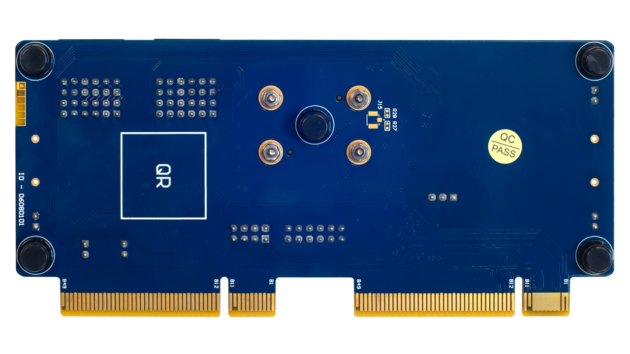Photo of the bottom of the ForgeFPGA Socket Card #2 board.
