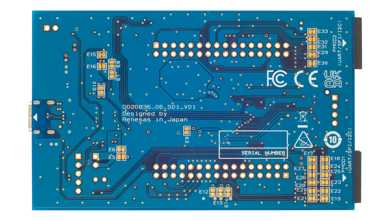 Bottom view of FPB-RX14T board.