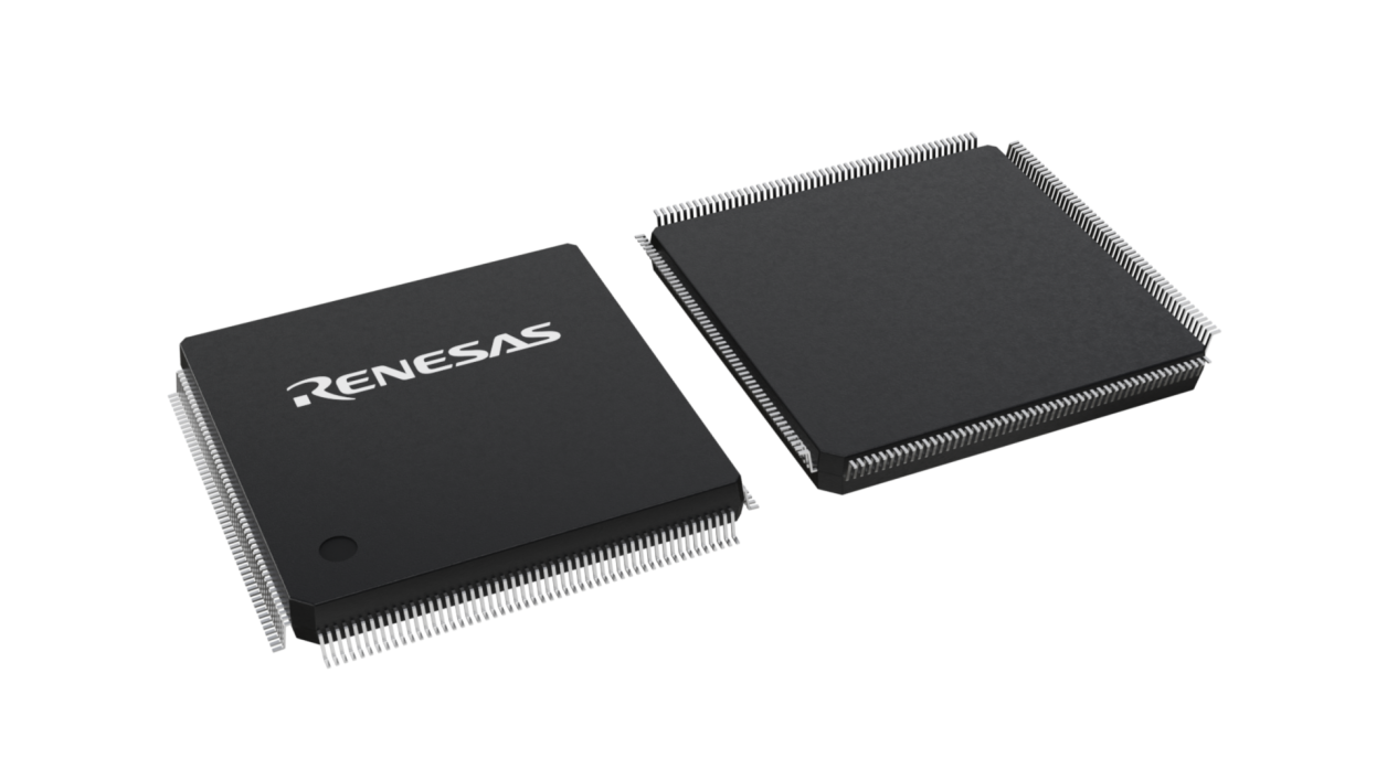 3D illustration featuring top and bottom views of FQFP IC chip package with 208 lead count.