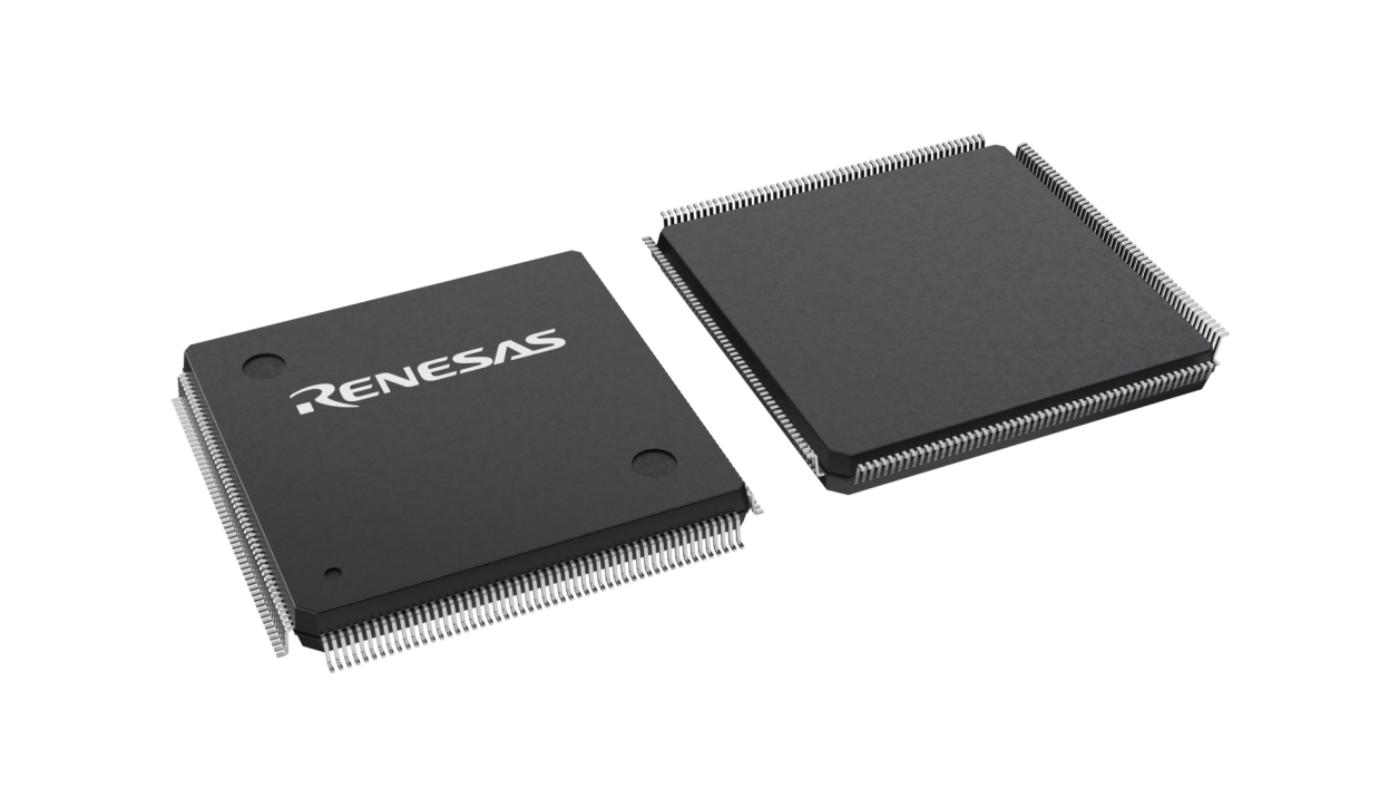 3D illustration featuring top and bottom views of HFQFP IC chip package with 208 lead count.