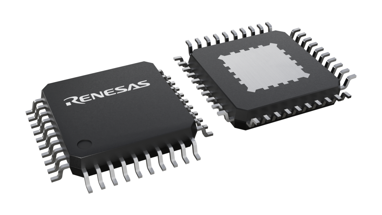 3D illustration featuring top and bottom views of HLQFP IC chip package with 40 lead count.