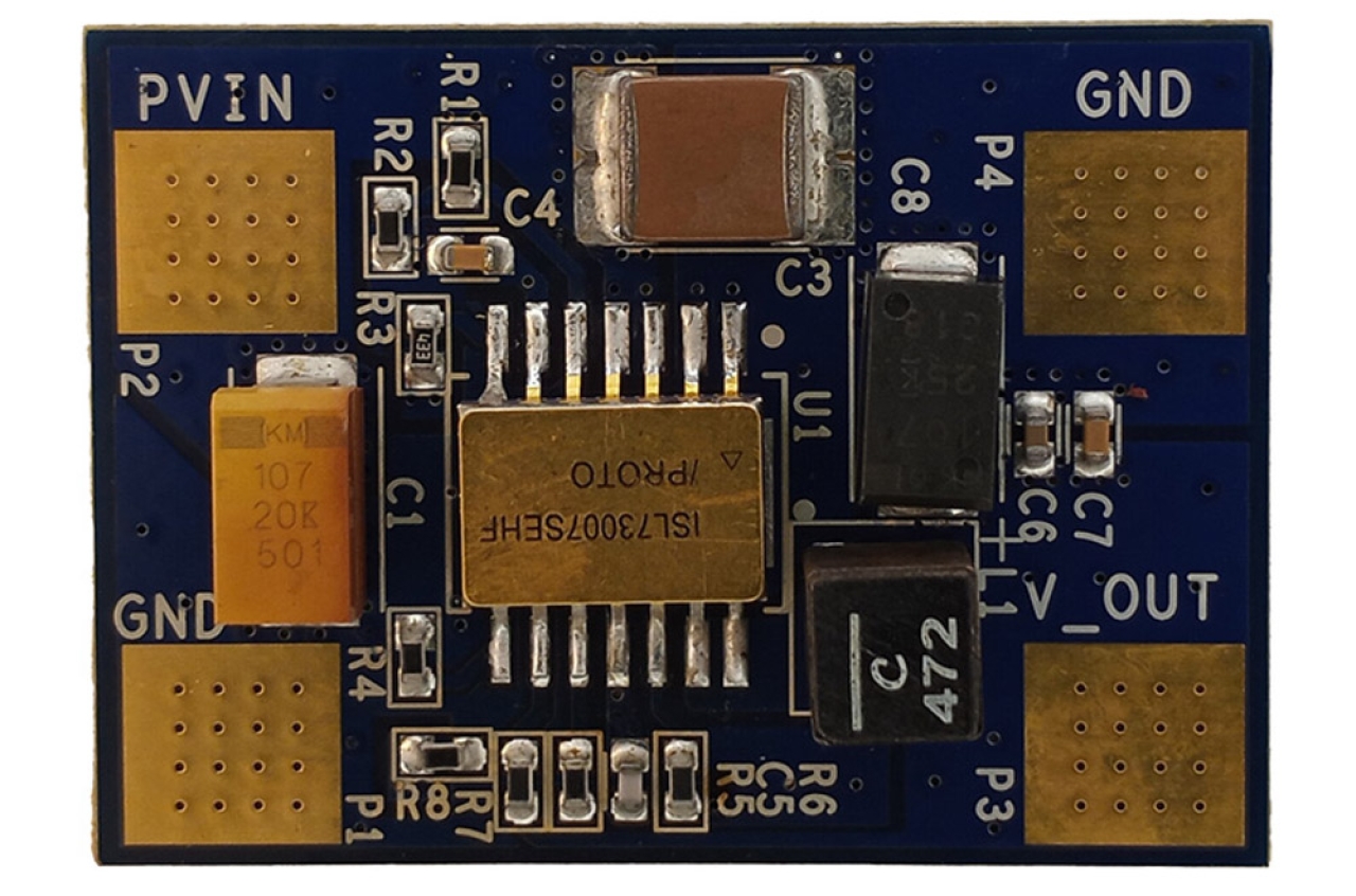 ISL73007SEHDEMO3Z Radiation Hardened Small Form Factor 3A Point-of-Load Regulator Demonstration Board - Top
