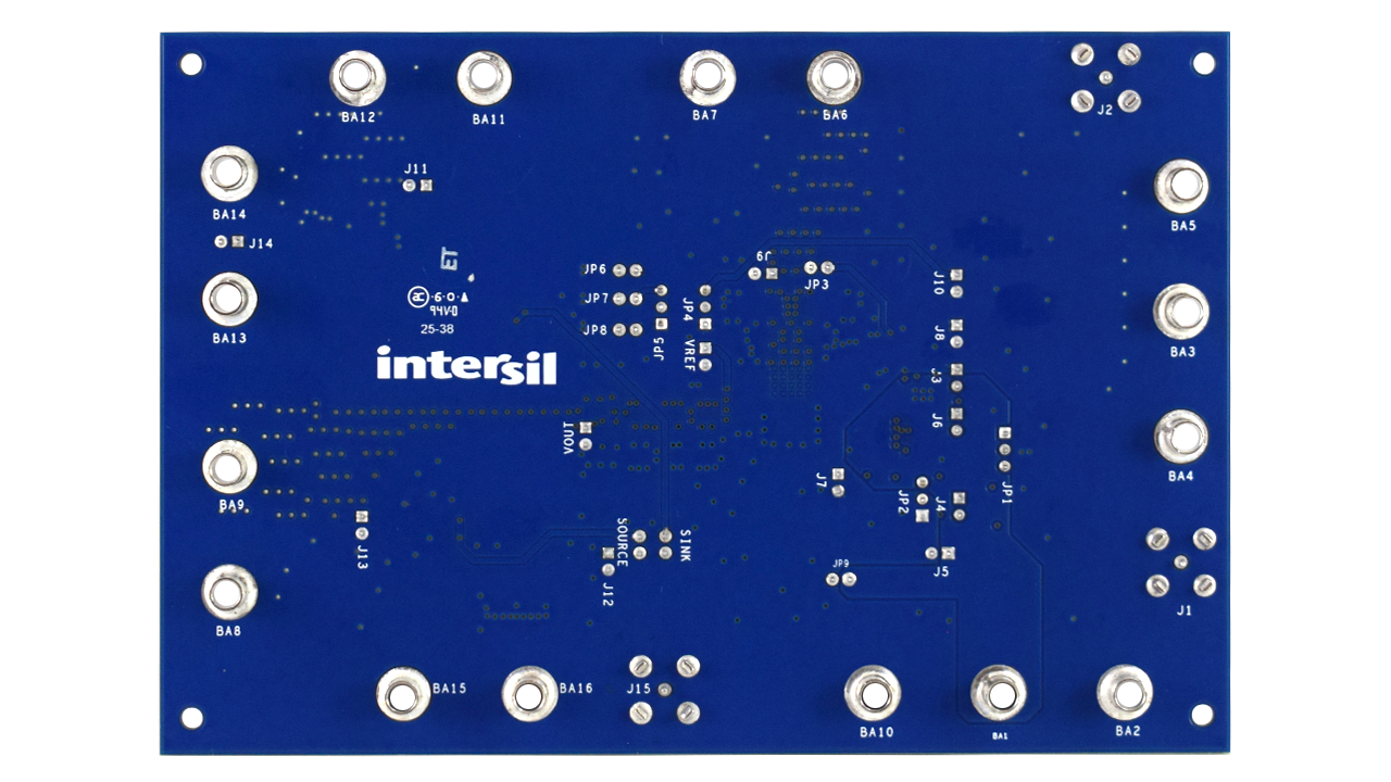 ISL75055SLHEV1Z Radiation Hardened 3A Source and Sink DDR Terminator/LDO Evaluation Board - Bottom