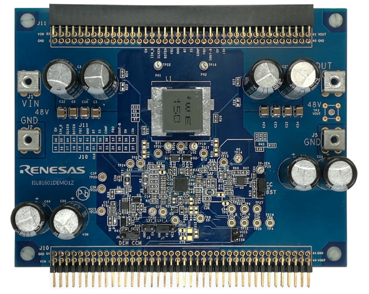 ISL81601DEMO1Z Parallelable 60V Synchronous Buck-Boost Controller Demonstration Board - Top