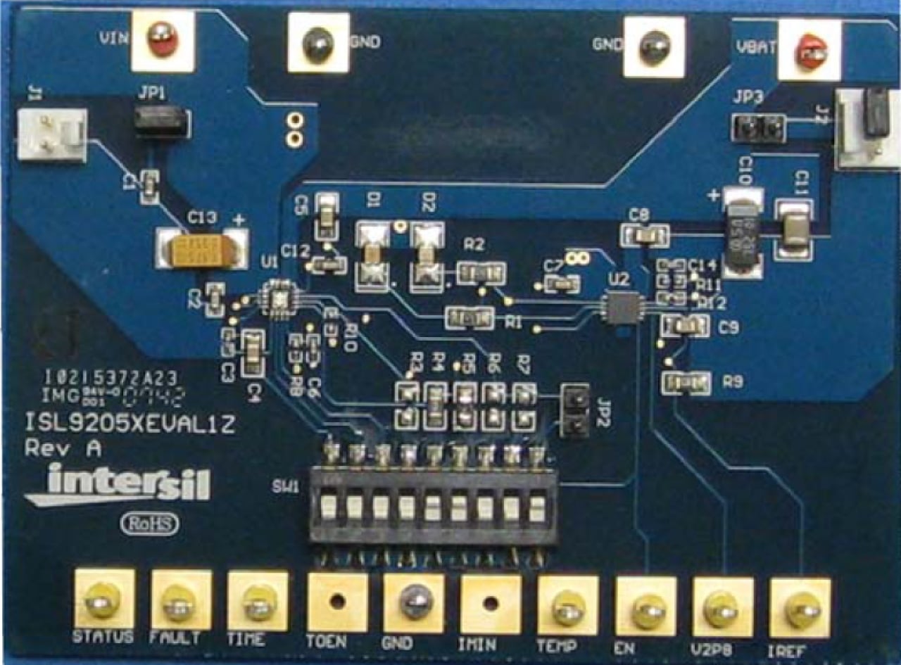 ISL9205xEVAL1Z Li-ion Battery Charger Evaluation Board