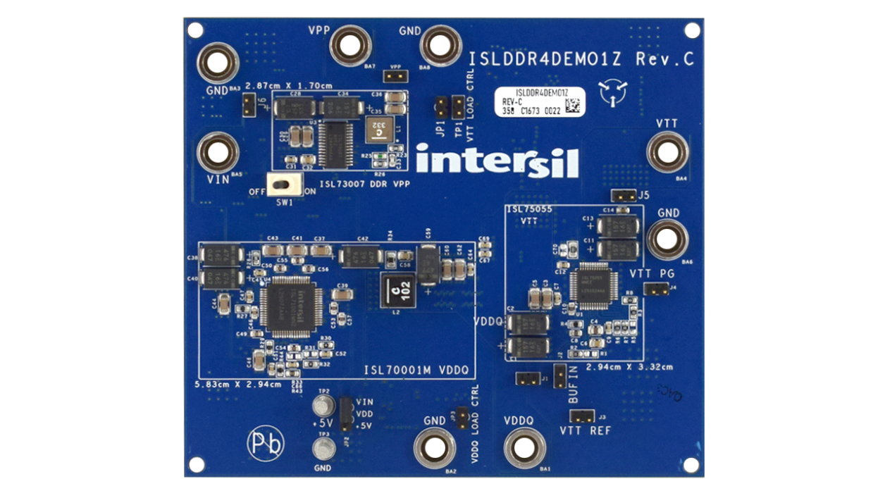 ISLDDR4DEMO1Z Reference Design Board - Top