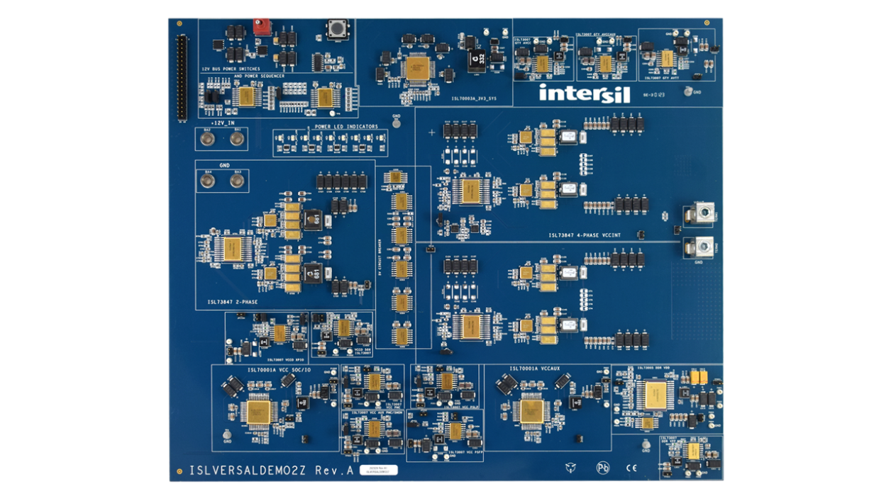 ISLVERSALDEMO2Z 参考设计电路板 - 顶视图