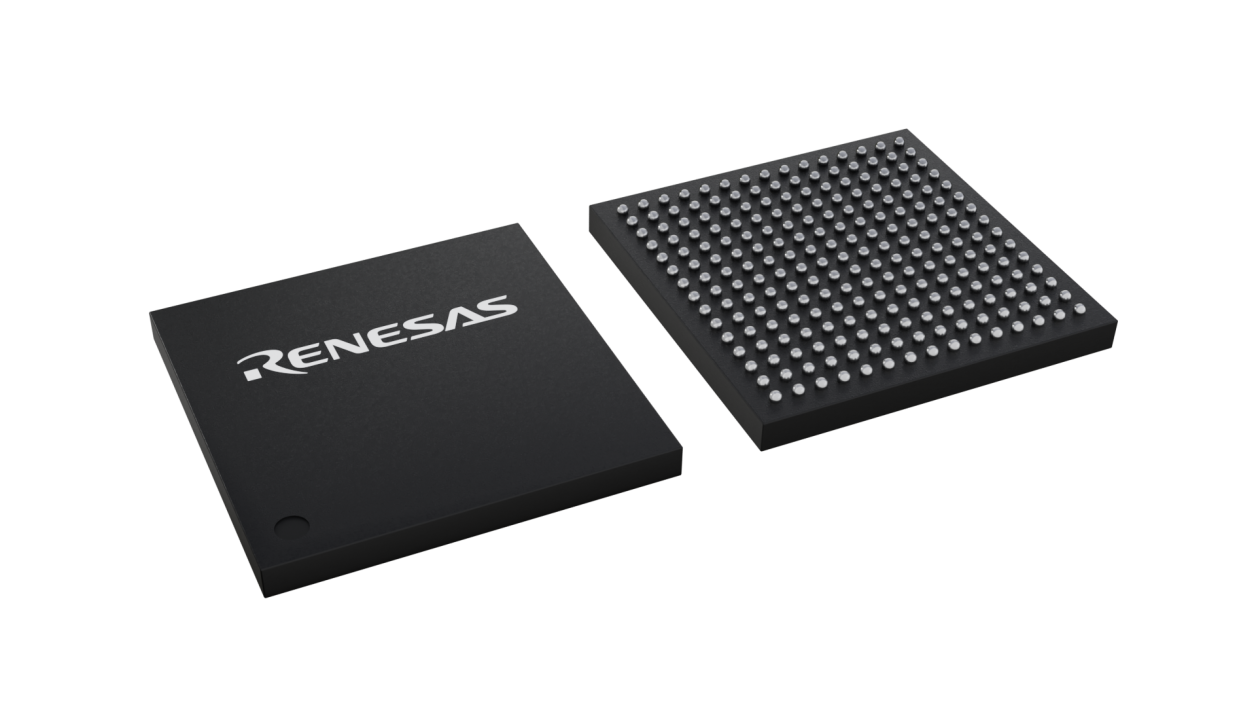 3D illustration featuring top and bottom views of LFBGA IC chip package with 225 lead count.