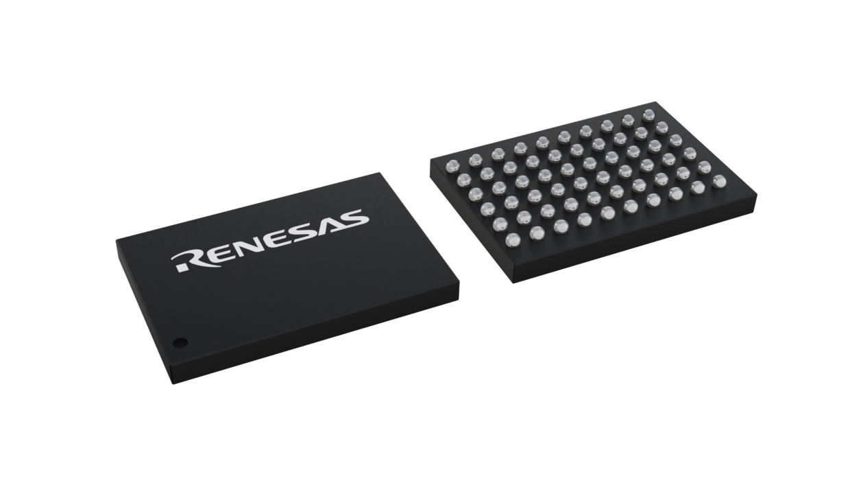 3D illustration featuring top and bottom views of LFBGA IC chip package with 60 lead count.