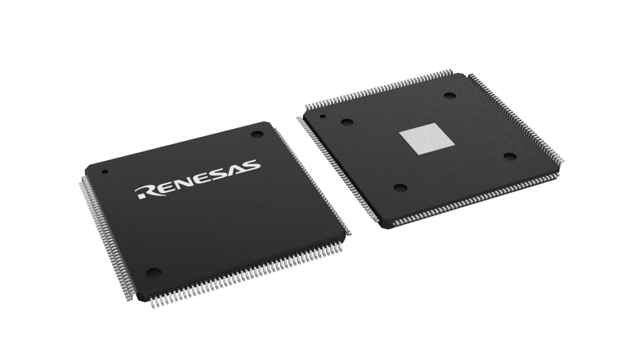3D illustration featuring top and bottom views of LFQFP IC chip package with 176 lead count.