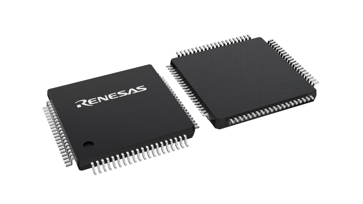 3D illustration featuring top and bottom views of LFQFP chip package with 80 lead count.