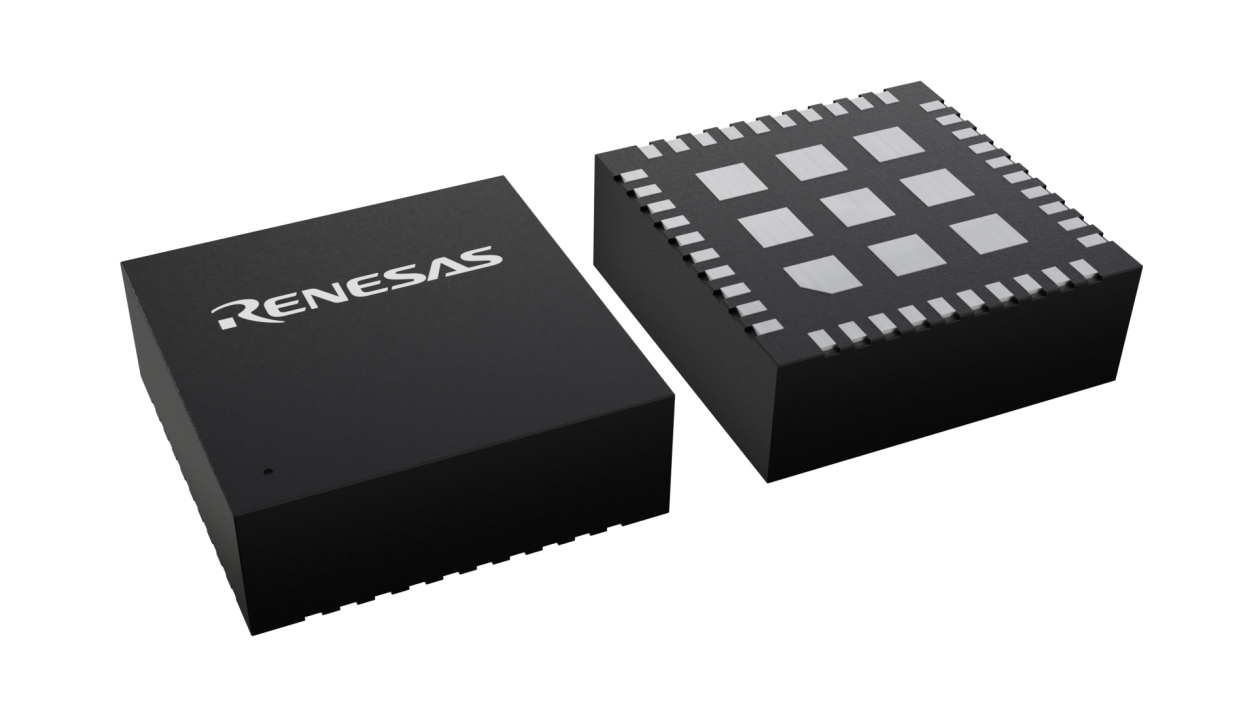 3D illustration featuring top and bottom views of LGA IC chip package with 40 lead count.