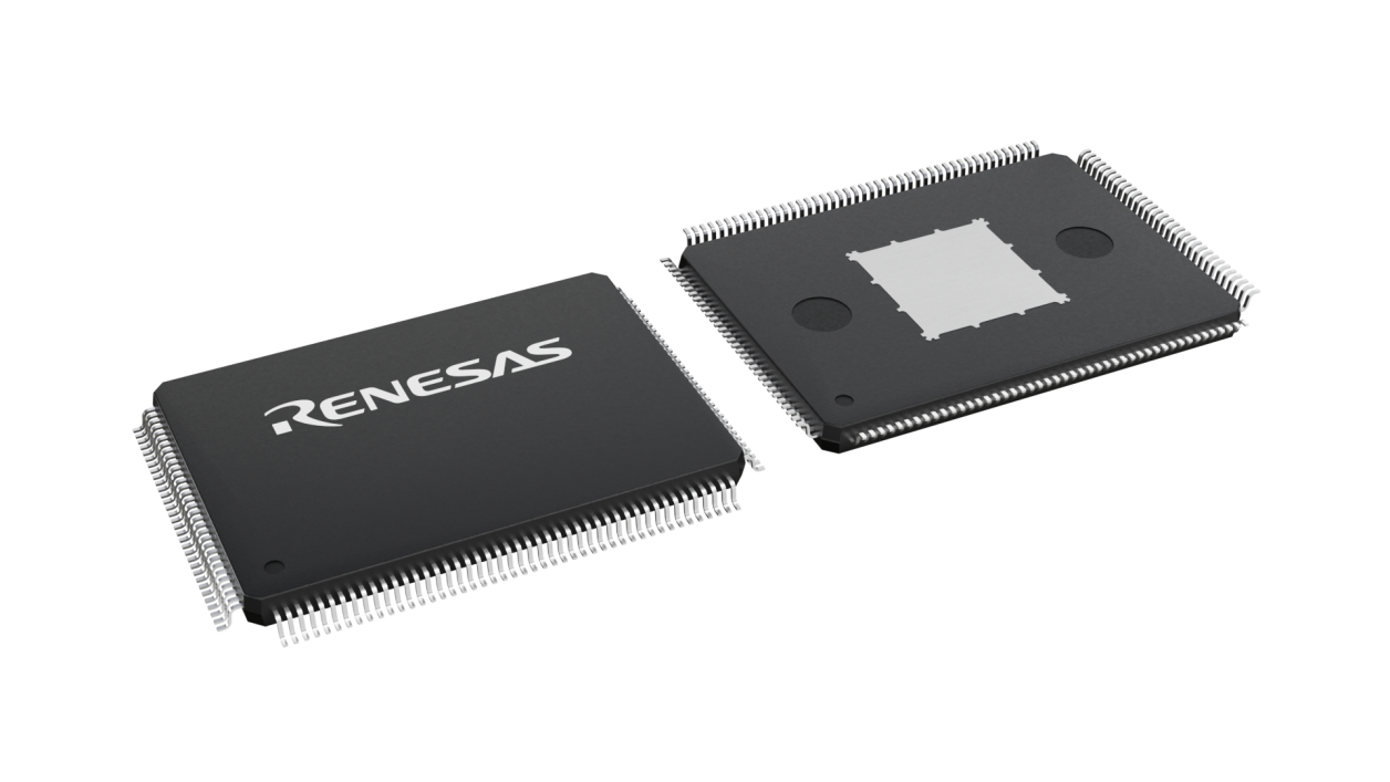 3D illustration featuring top and bottom views of LQFP chip package with 156 lead count.