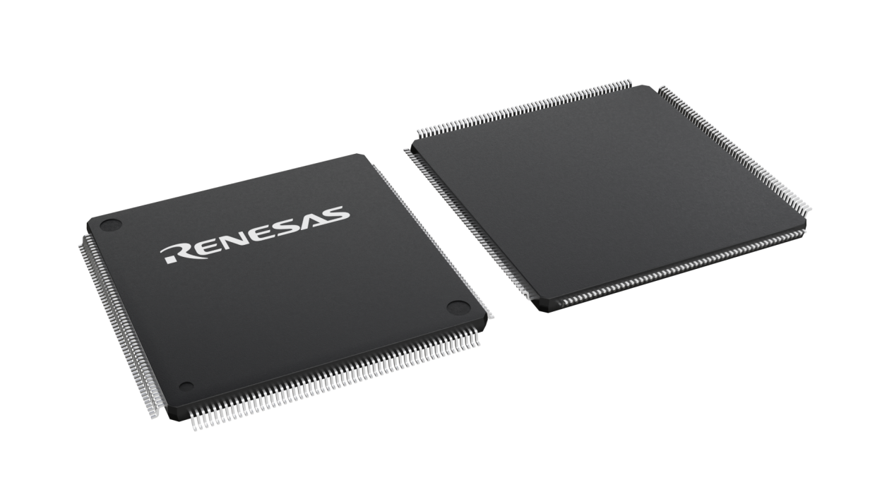 3D illustration featuring top and bottom views of LQFP chip package with 216 lead count.