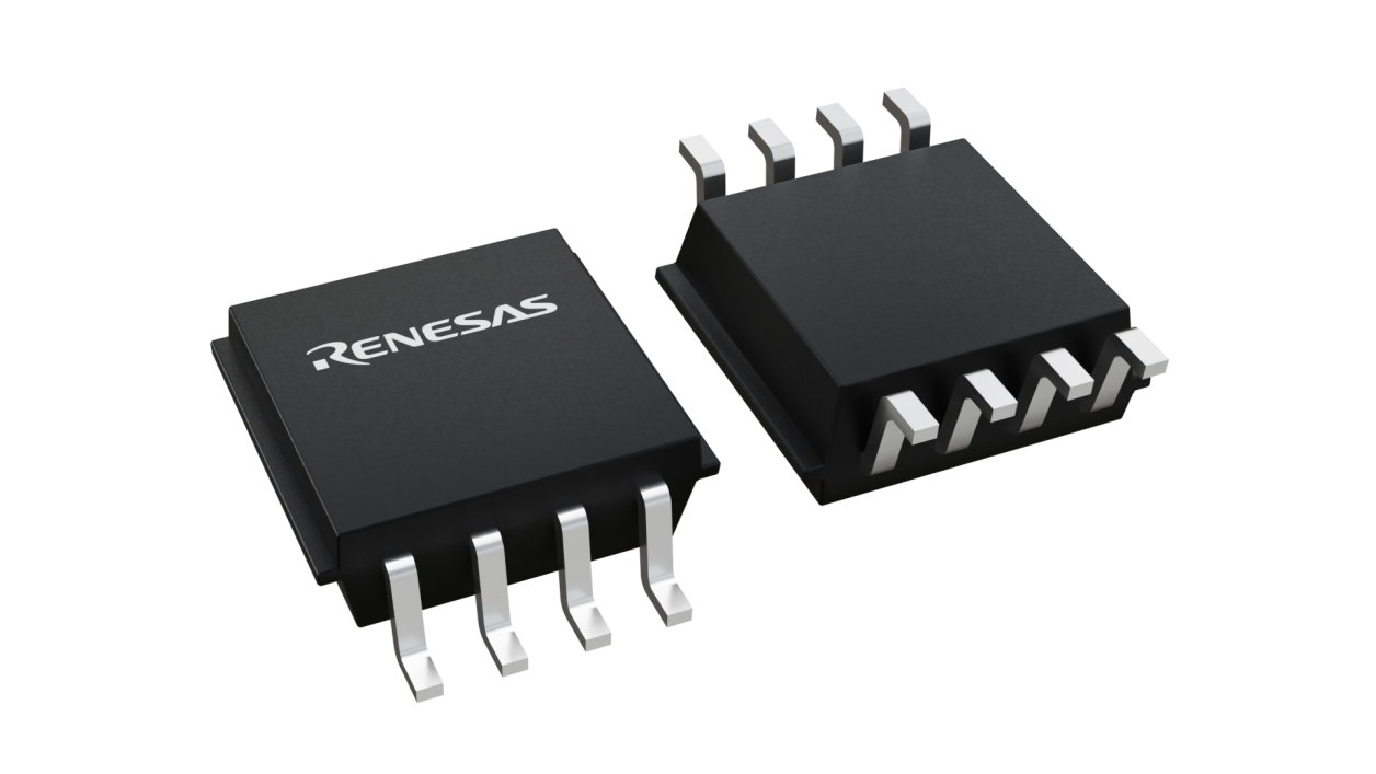 3D illustration featuring top and bottom views of LSOP chip package with 8 lead count.