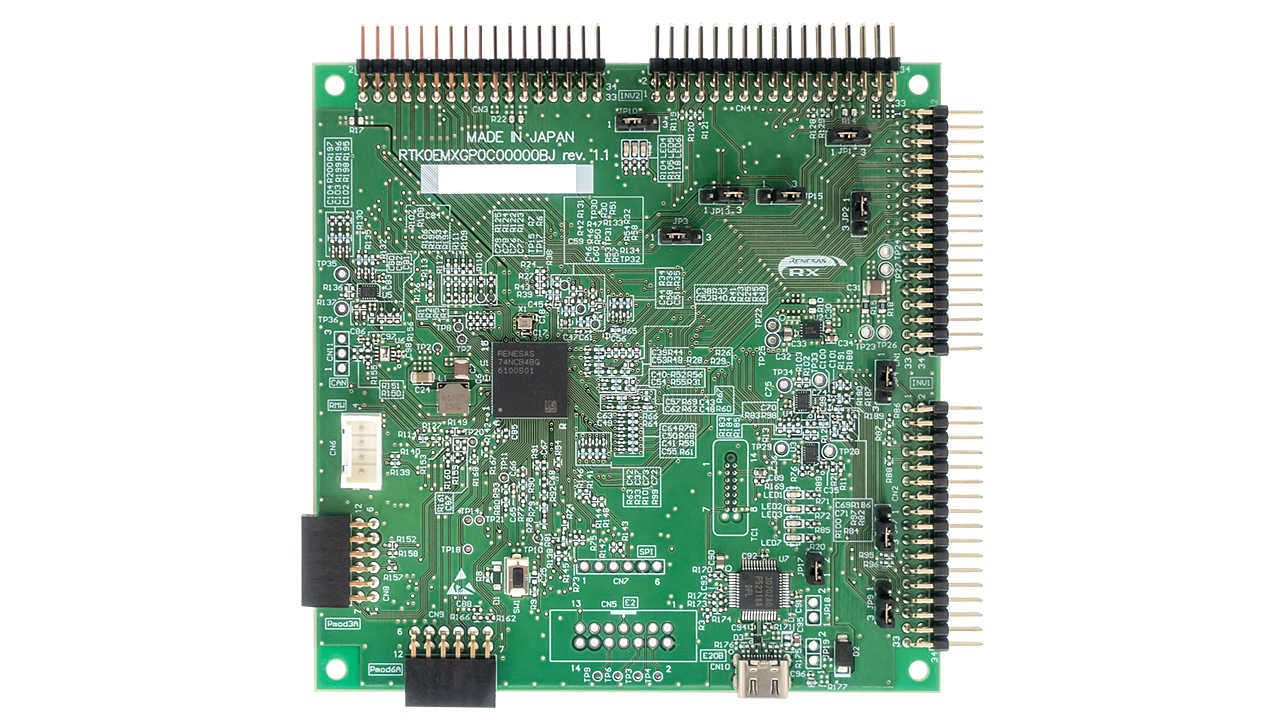 MCB-RX74N 板的顶视图。