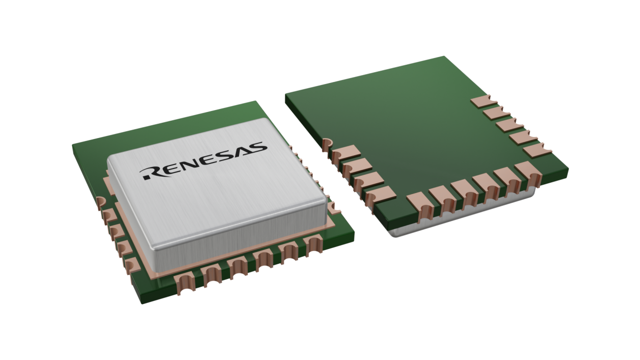 3D illustration featuring top and bottom views of module ic chip package with 16 lead count