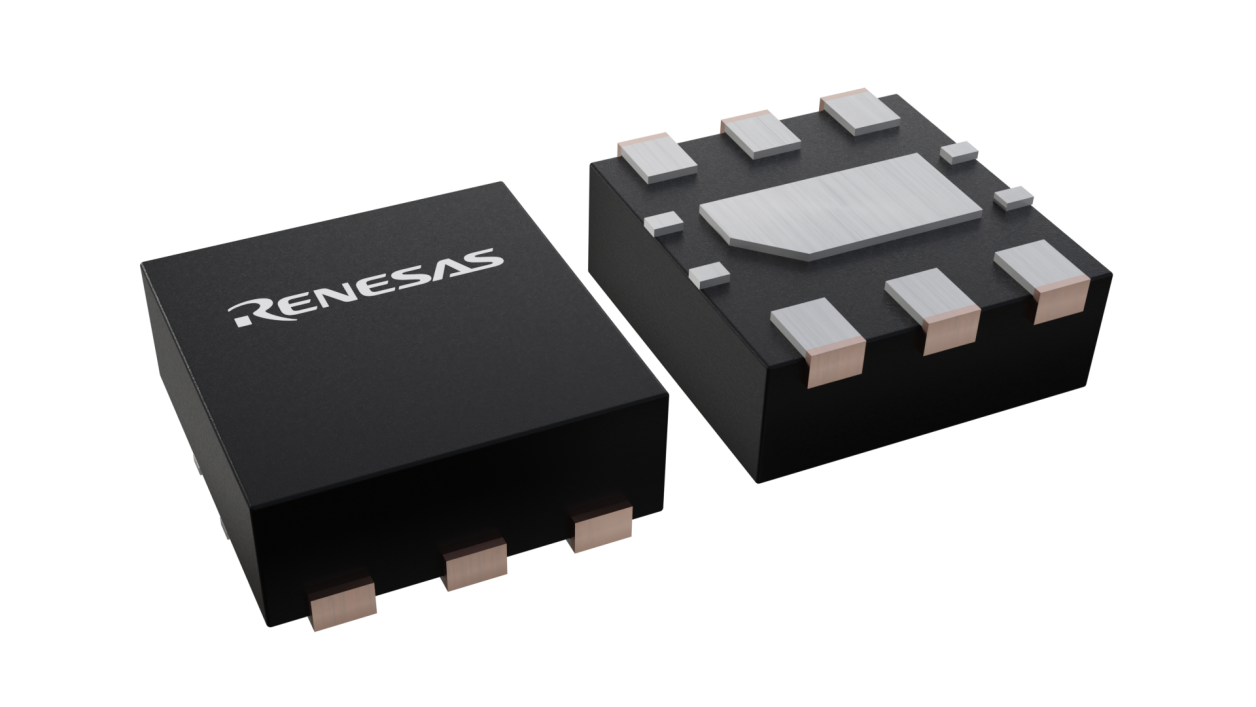 3D illustration featuring top and bottom views of ODFN chip package with 6 lead count.