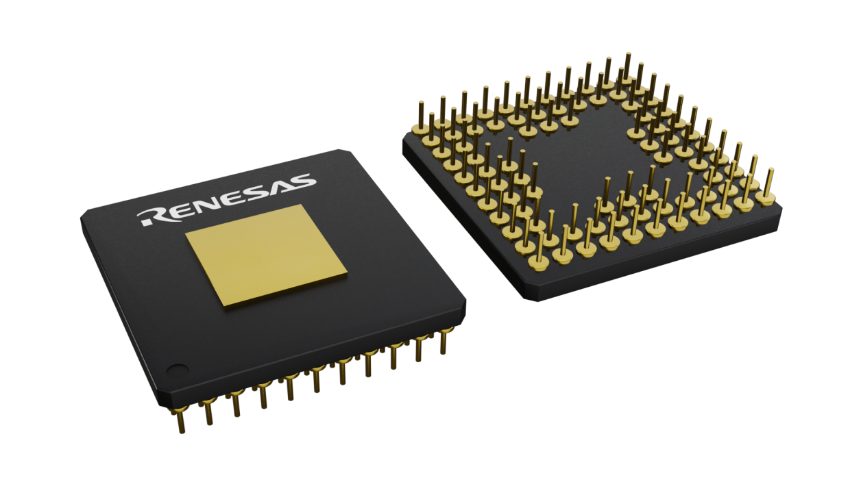 3D illustration featuring top and bottom views of PGA IC chip package with 84 lead count.