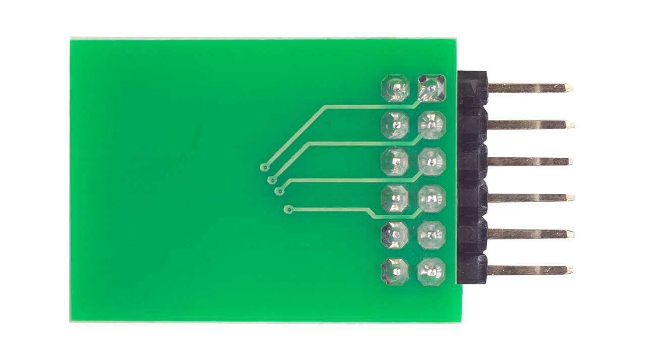 Photo of the bottom of the Pmod LED Adapter board.