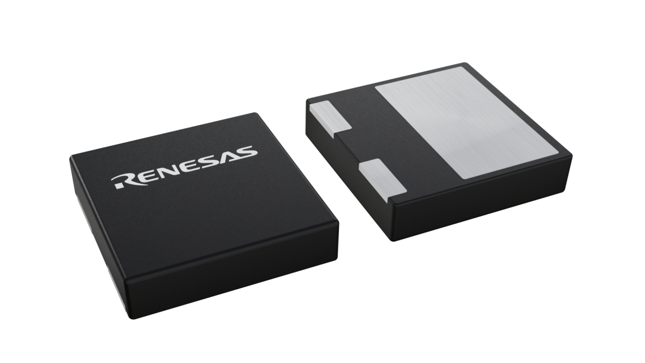 3D illustration featuring top and bottom views of PQFN chip package with 3 lead count.