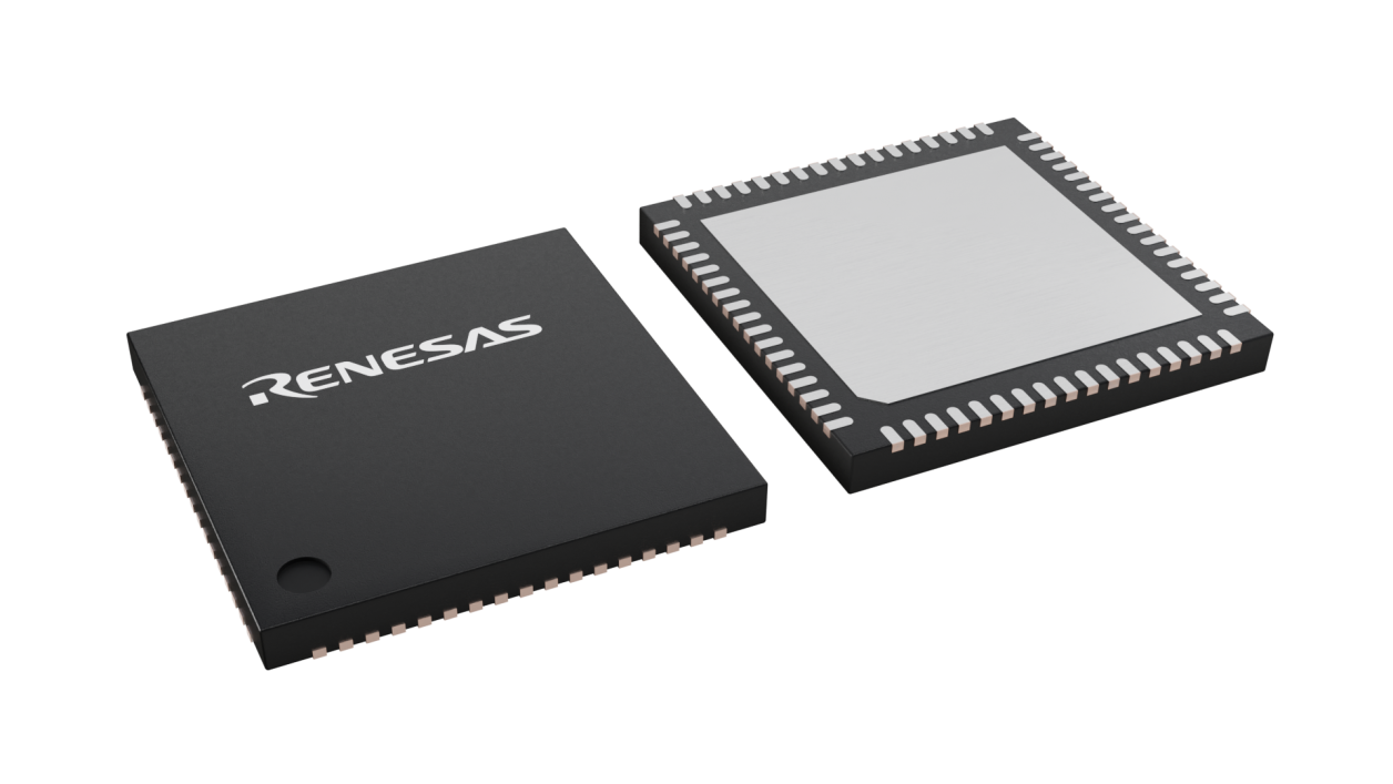 3D illustration featuring top and bottom views of QFN chip package with 68 lead count.