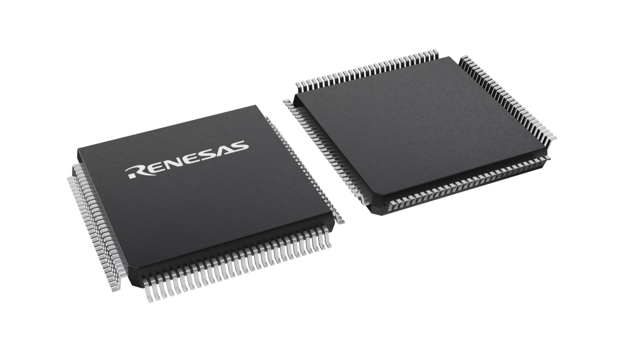 3D illustration featuring top and bottom views of QFP chip package with 112 lead count.
