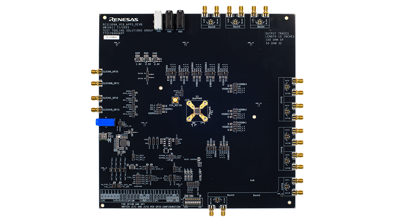 RC31309-EVB 评估板的顶视图。
