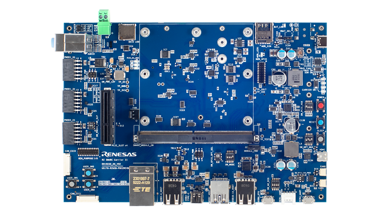 RZ SMARC Series Carrier Board II - Top