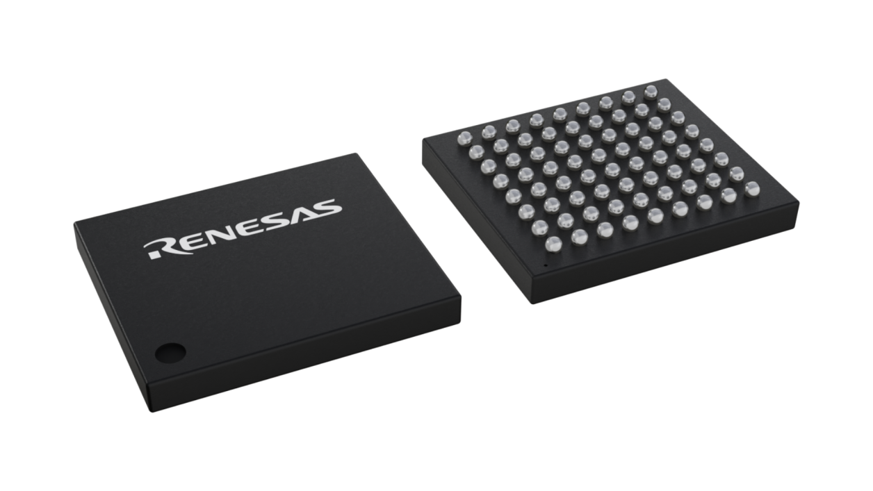 3D illustration featuring top and bottom views of S-UFBGA chip package with 72 lead count.
