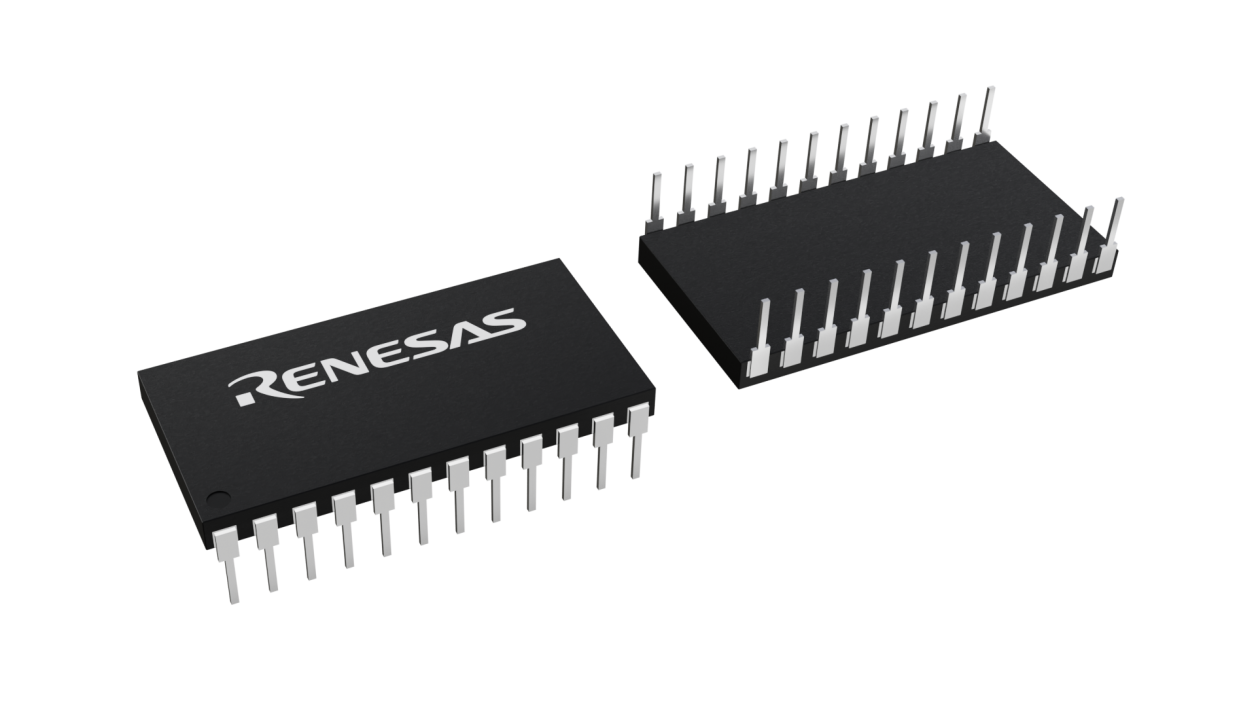 3D illustration featuring top and bottom views of SBDIP chip package with 24 lead count.