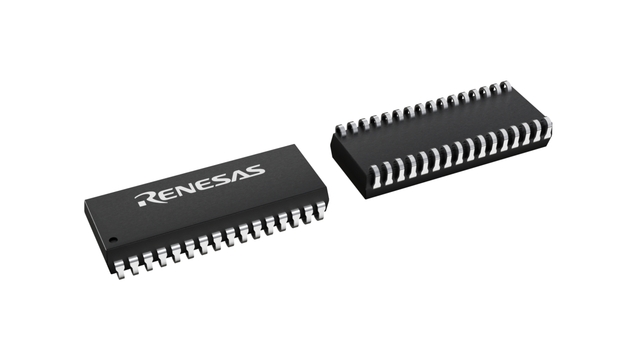3D illustration featuring top and bottom views of SOJ chip package with 32 lead count.