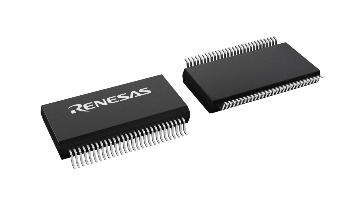 3D illustration featuring top and bottom views of SSOP chip package with 56 lead count.