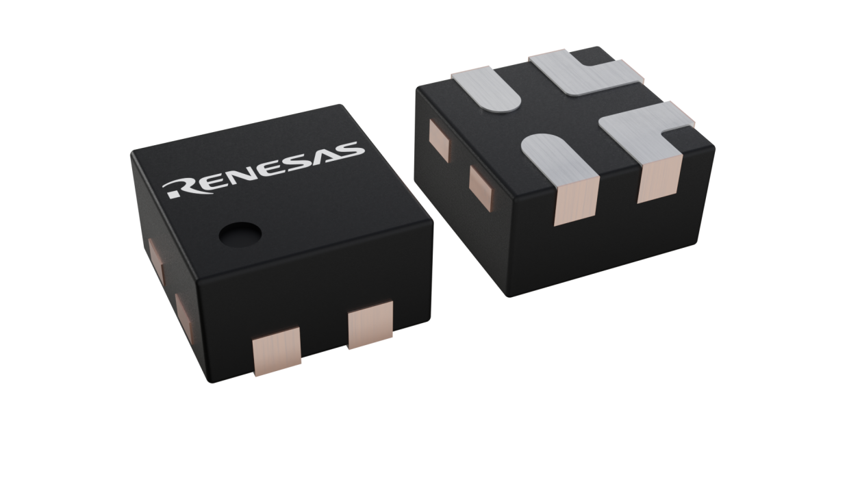 3D illustration featuring top and bottom views of STDFN IC chip package with 4 lead count