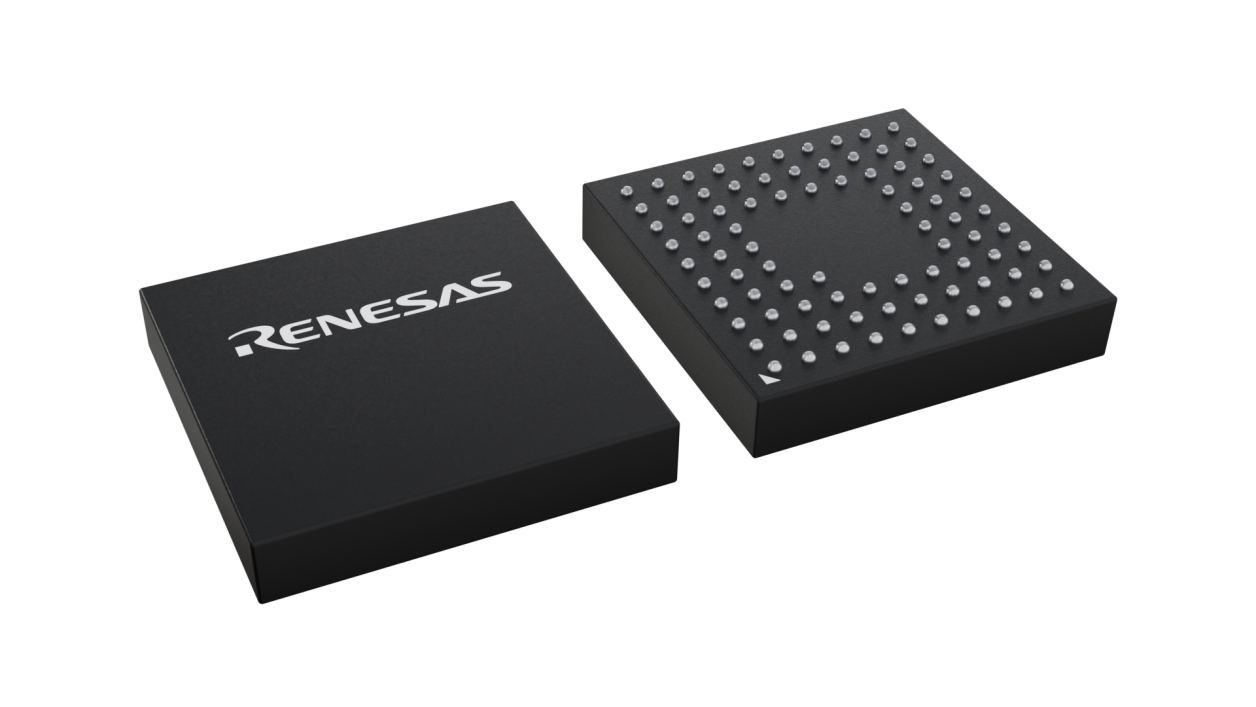 3D illustration featuring top and bottom views of TFBGA IC chip package with 85 lead count.