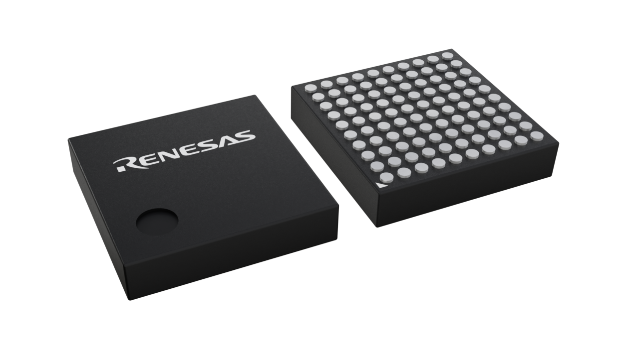 3D illustration featuring top and bottom views of TFLGA IC chip package with 100 lead count.