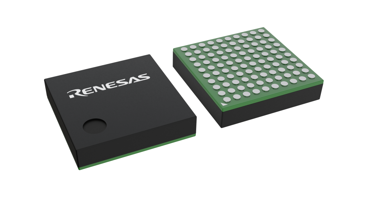 3D illustration featuring top and bottom views of TFLGA IC chip package with 100 lead count.