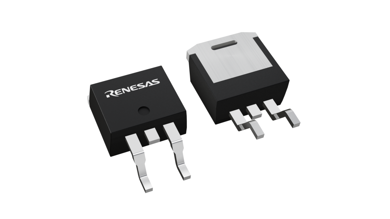 3D illustration featuring top and bottom views of TO-263 chip package with 4 lead count.