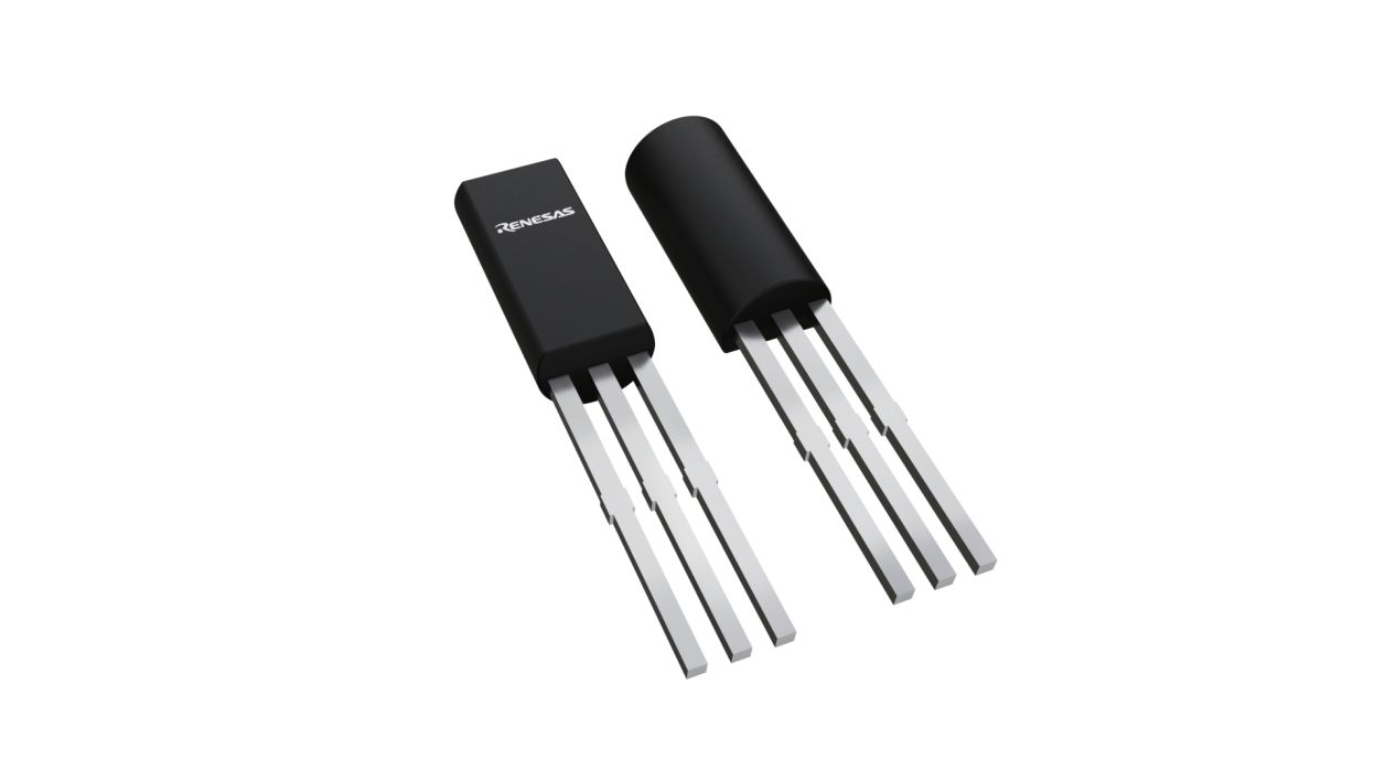 3D illustration featuring top and bottom views of TO-92 MOD chip package with 3 lead count.