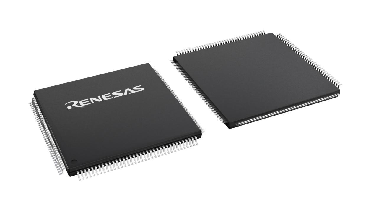 3D illustration featuring top and bottom views of TQFP chip package with 144 lead count.