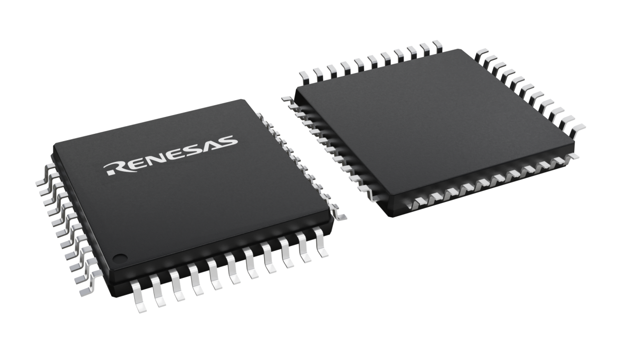 3D illustration featuring top and bottom views of TQFP chip package with 44 lead count.