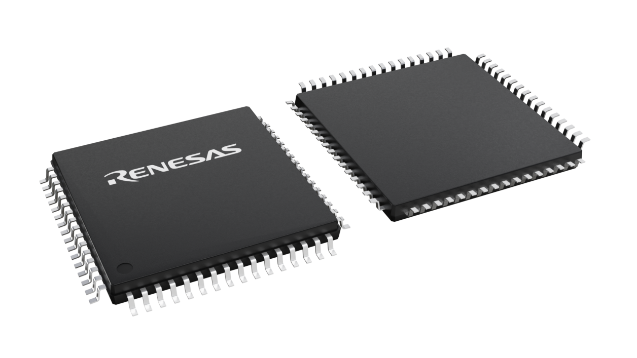 3D illustration featuring top and bottom views of TQFP chip package with 64 lead count.