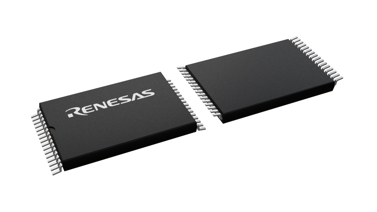 3D illustration featuring top and bottom views of TSOP(1) chip package with 32 lead count.