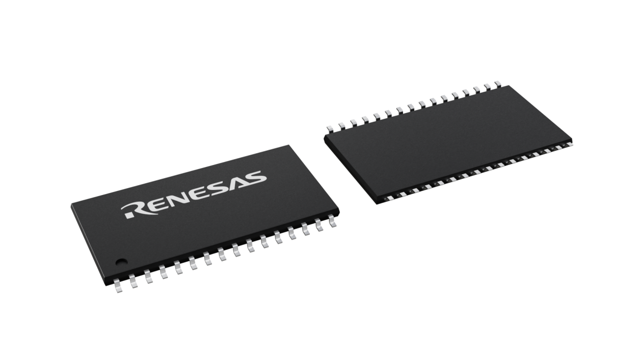 3D illustration featuring top and bottom views of TSOP(2) IC chip package with 32 lead count.