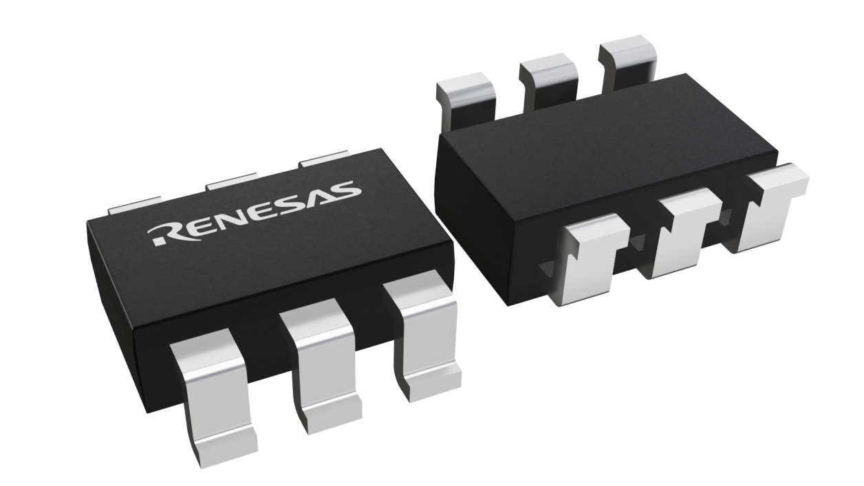 3D illustration featuring top and bottom views of TSOT IC chip package with 6 lead count.
