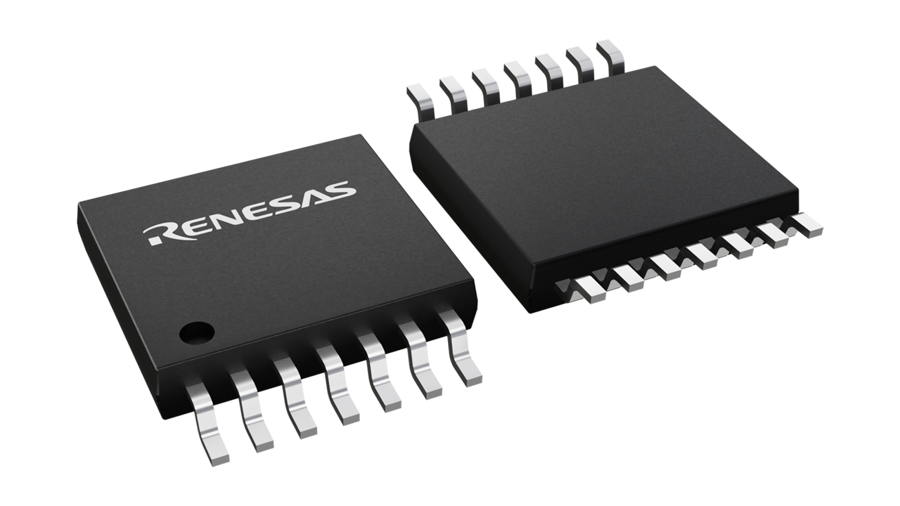 3D illustration featuring top and bottom views of TSSOP IC chip package with 14 lead count.