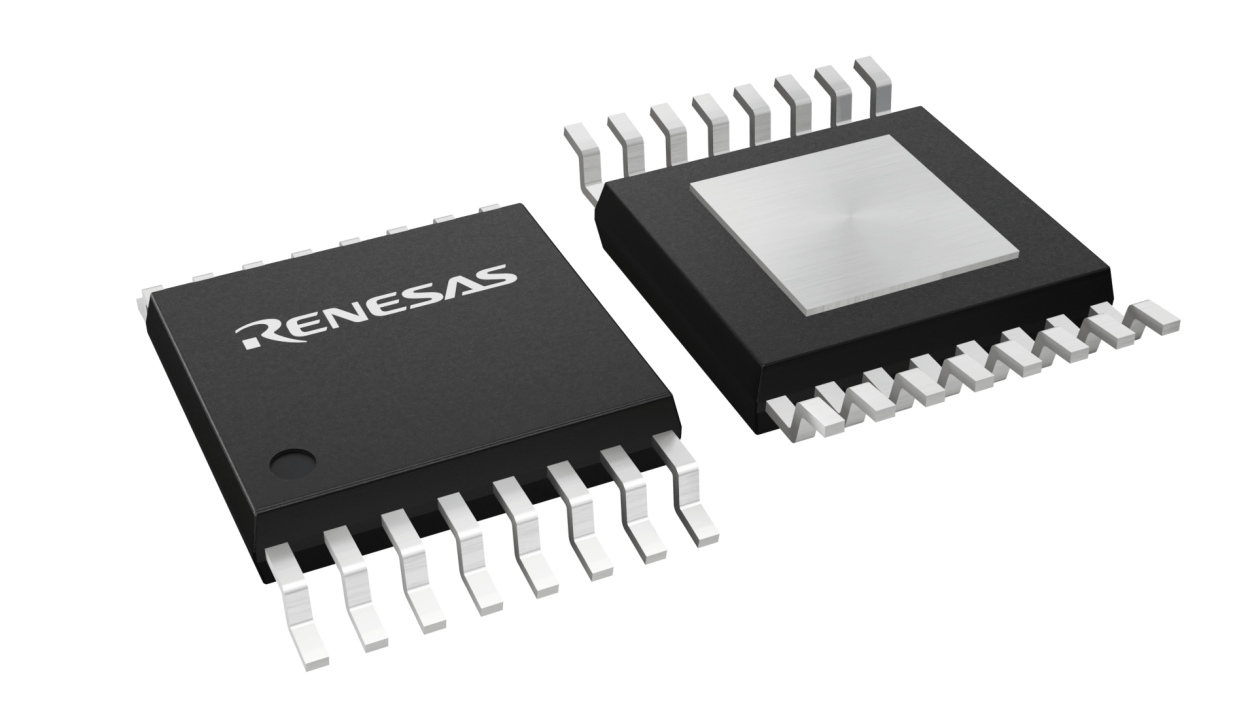 3D illustration featuring top and bottom views of TSSOP chip package with 16 lead count.